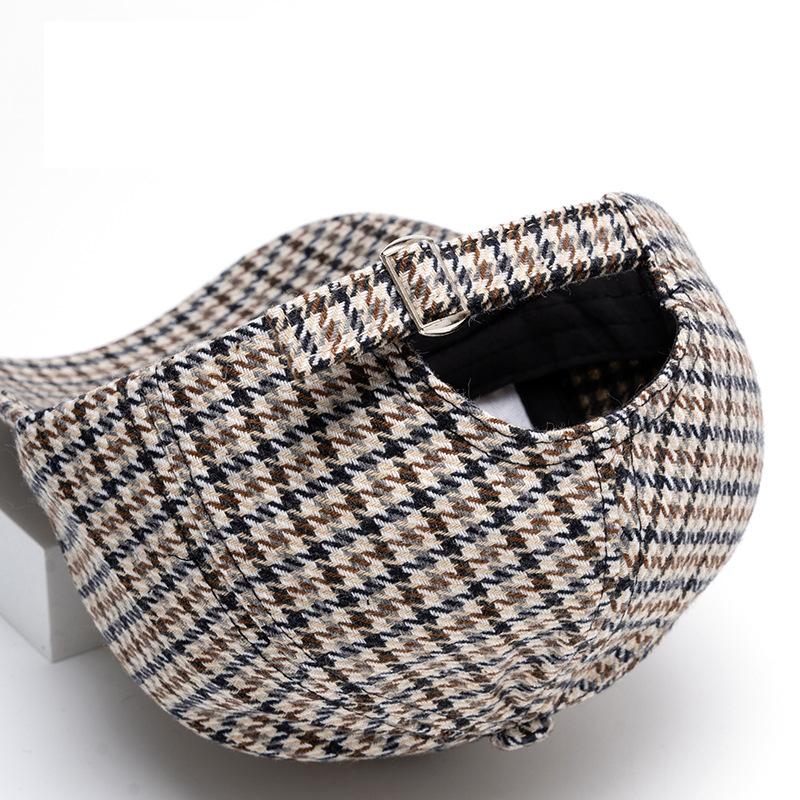 Gorra de béisbol con diseño de pata de gallo para otoño e invierno para hombre y mujer, gorra cálida, sombrero para el sol