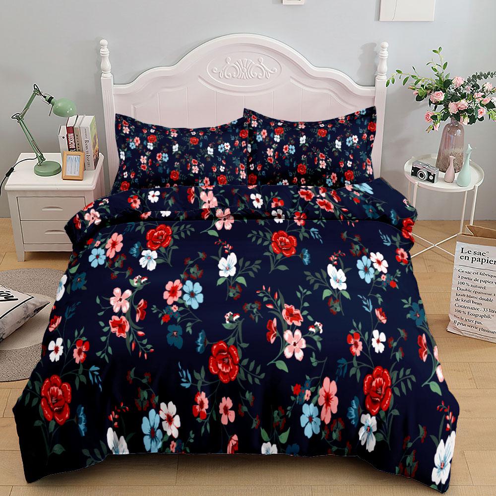 Seamless Painting Birds Floral Bedding Set Small Single Twin Double Queen King Cal King Size Bed Linen Set