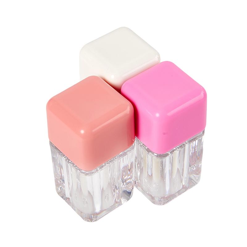 1Pc 5Ml Empty Lip Gloss Tube Clear Mini Refillable Lip Balm Bottles With Rubber Inserts