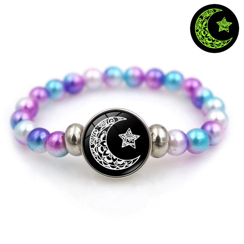 

Светящийся браслет из бусин «Любовники Солнца и Луны» - Красочный, эластичный, модный подарок для пар и друзей