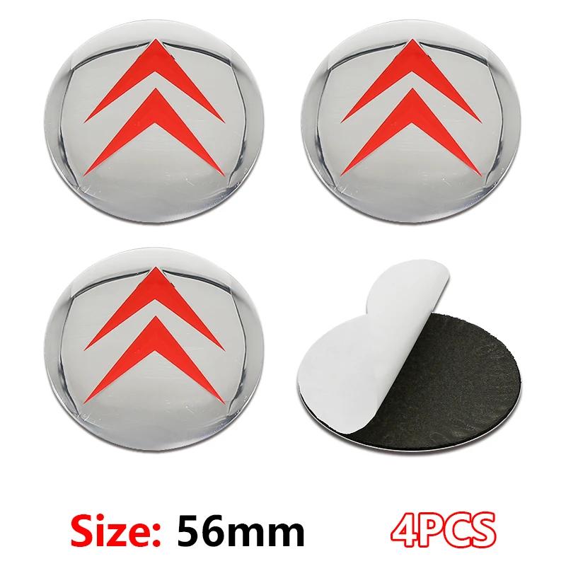 4 pezzi 3D 56mm 60mm Coprimozzo Centrale per Ruota Auto Copribadge Adesivo Per Citroen C4 Picasso Xsara C5 Aircross Cactus C1 C2 C3 C6 C8