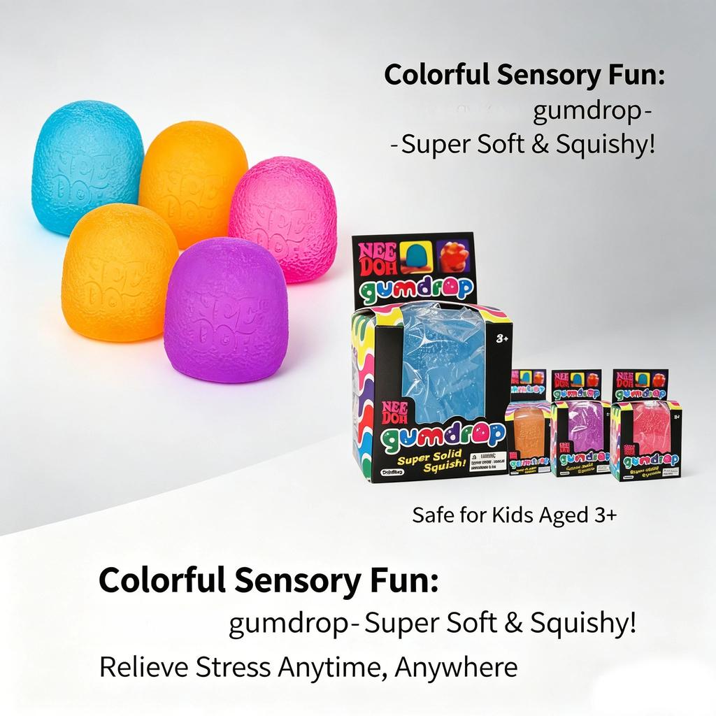 Ultra-Soft Glutinous Gel-Filled Candy Cube Sensory Stress Relief Toy Stretchable Ball Soft Ice Blind Box Slow Rebound