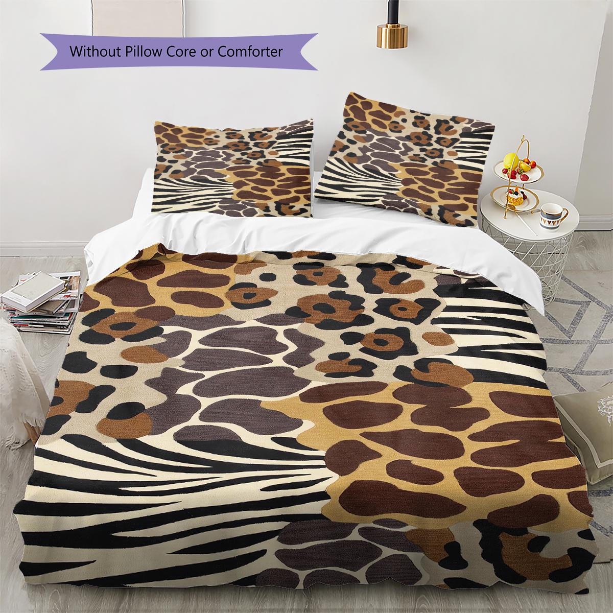 

Leopard Cow Fur Pattern Bedding Quilt Set Quilt Cover Pillowcase Home Decoration Gift (1 * duvet cover + 2 * pillowcase, without core) 135x200cm