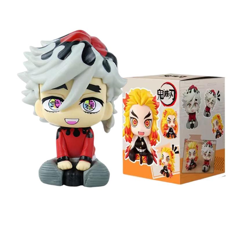 4pcs/set Anime Demon Slayer Action Figure Douma/Shinazugawa Sanemi/Rengoku Kyoujurou/Iguro Obanai Desktop Model Figure Toys Gift