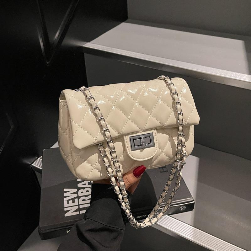 Fashion diamond chain small square bag new high-end simple shoulder bag trendy versatile messenger bag