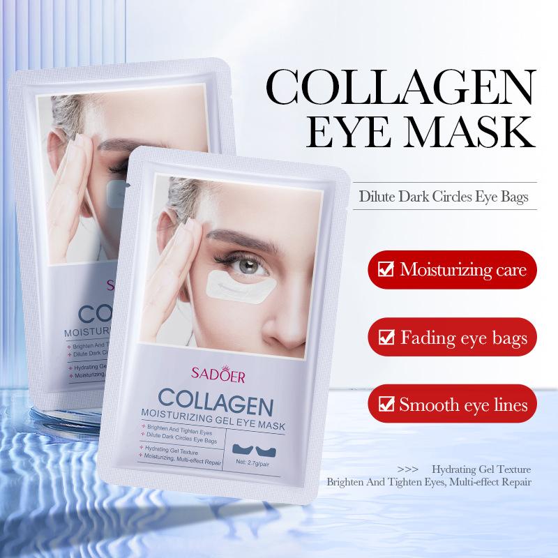 10 ks SADOER Kyselina hyaluronová Kolagenová Pleťová Maska na Čelo Oči Tváře Hydratační Zpevňující Hydratační Pleťové Náplasti Péče o Pleť