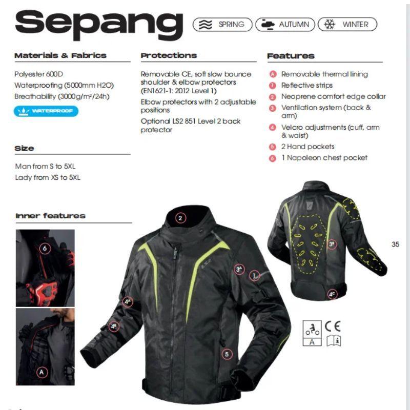 LS2 Waterproof Motorcycle Jacket Man Warm Motorcycle Winter Clothes CE Certified Racing Jacket Motocross Accessories MJ145