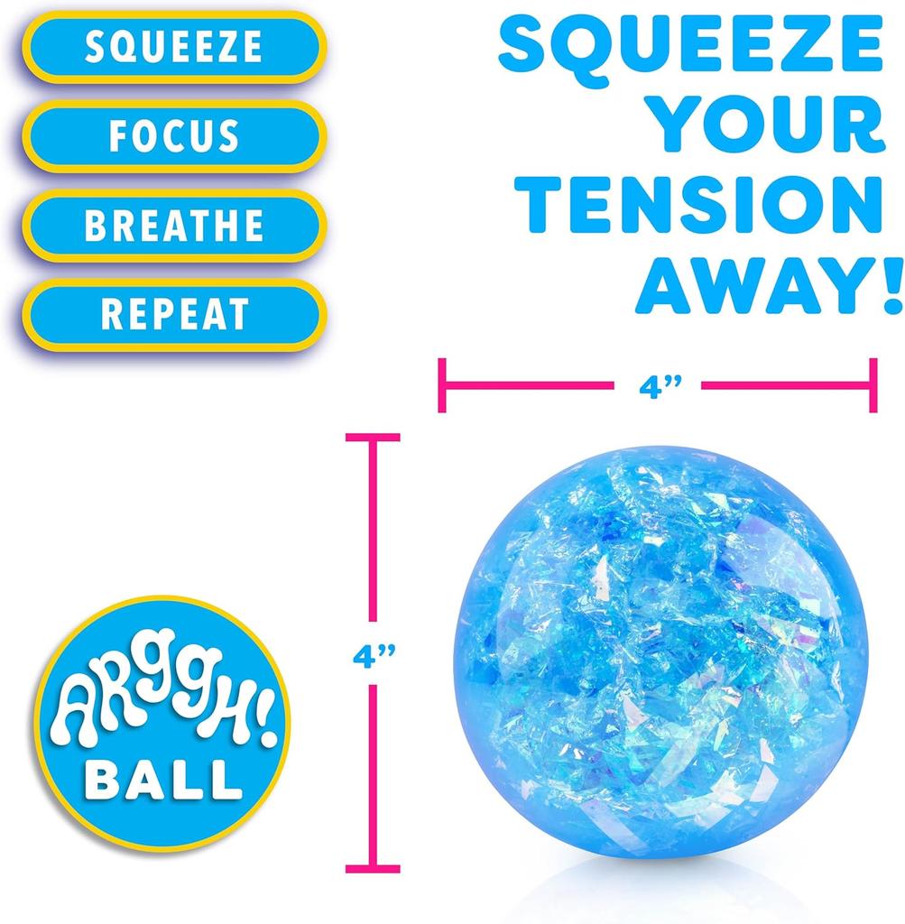 Palla Glitterata Antistress per Adulti e Bambini - Giocattolo Fidget Morbido Medio, Spremibile Sensoriale Antistress in Blu