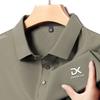 New Men'S Business Casual Long Sleeved Shirt With Badge Solid Color Polo Shirt Fashionable Breathable Comfortable Versatile Top