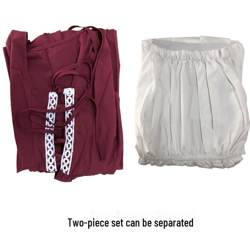 Medieval Renaissance Lace-Up Corset Dress - European & American Vintage Halloween Costume.