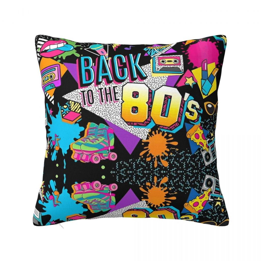 Federa per Cuscino Retrò Anni '80 '90 Grafite Musica Copricuscino Fantastico Decorazione con Zip Federa per Cuscino da Arredo per Casa 45x45cm