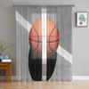 Ink Splash Basketball Sport Sheer Curtains Window Tulle Curtains For Living Room Bedroom For Kitchen Veiling Curtains Decoration