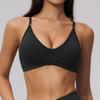 Threaded Sports Bra Neck Separate Shoulder Strap Cross Back Running Casual Sports Yoga Bra Women