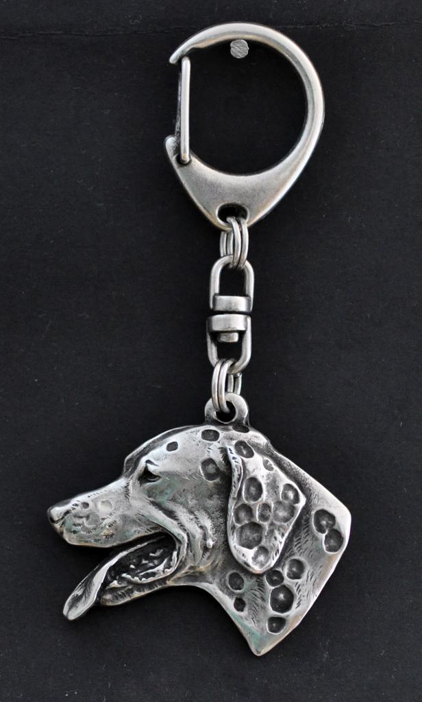 Dalmatian, Carriage Dog, Spotted Coach Dog - Silver-plated Key Ring with Dog, Handbag Decoration, Backpack Pendant by Art-Dog Brand