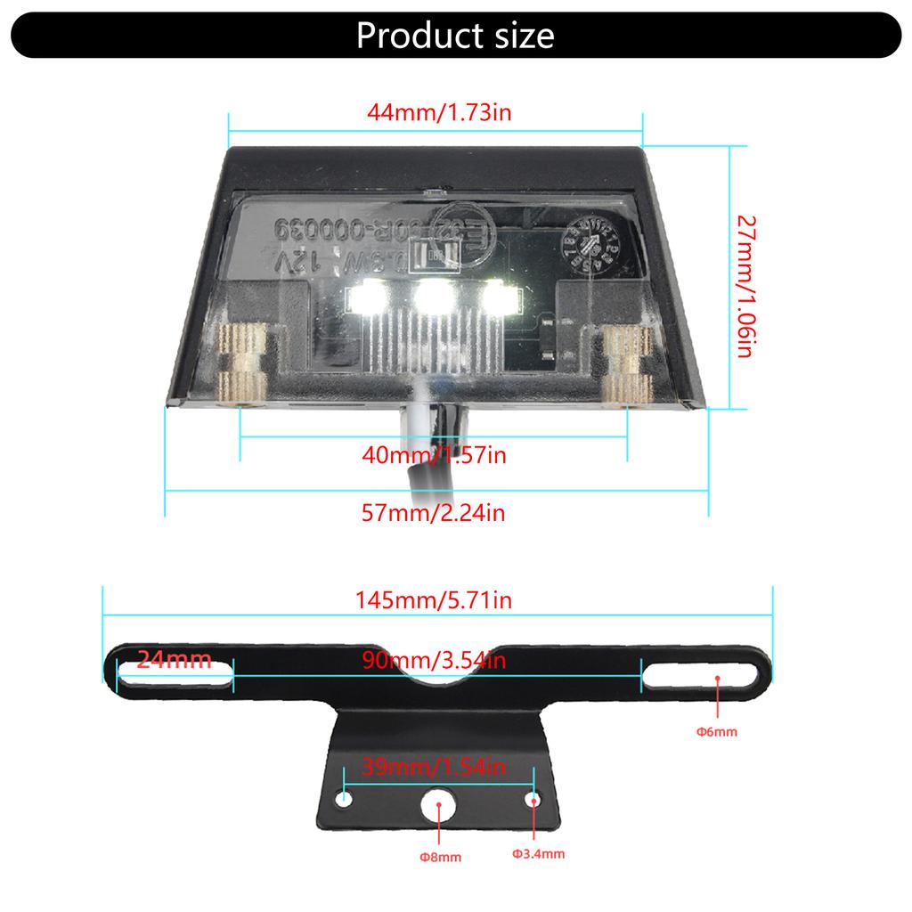 License Plate Lamp with  Bracket Motorcycle License Plate Tail Light Holder Motorcycle Accessories for Scooters & ATVs