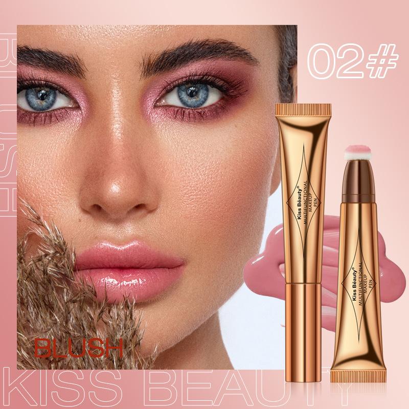 Kissbeauty Multifunctional Makeup Pen Liquid Blush Highlight Pearlescent Grooming Pen Fine Glitter Naturally Brightens Face