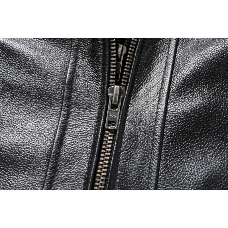 Chinese Size Removable Hooded Leather Jacket Men Genuine Cowhide Leather Coat Slim Biker Clothing Mens Coat Winter Veste Cuire Homme