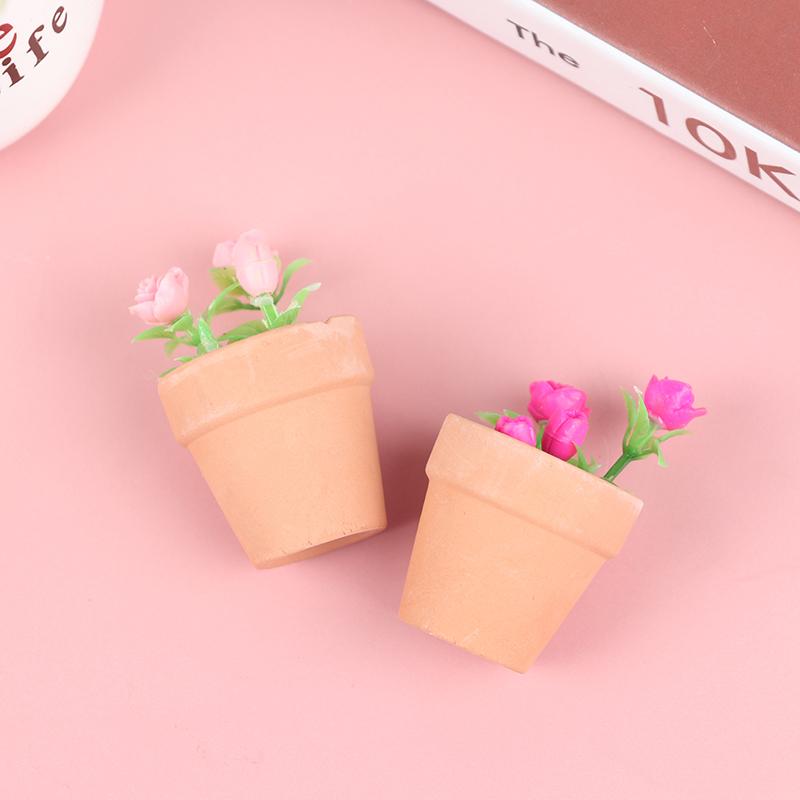 1 bucată plantă în ghiveci cu trandafiri în miniatură pentru casă de păpuși