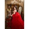 Saia tutu de bolo de vestido de noiva leve nova roupa de fio colorido fotografia de viagem fotografia de rua foto de arte vermelho