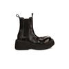 Cowhide Version~ New Platform-soled Chelsea Short Boots Women's Round Head Elastic Band Thick Heel Medium Tube Martin Boots
