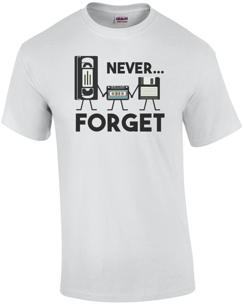 Never Forget - VHS Tape, Floppy Disk, Tape, Funny Nostalgia T-Shirt