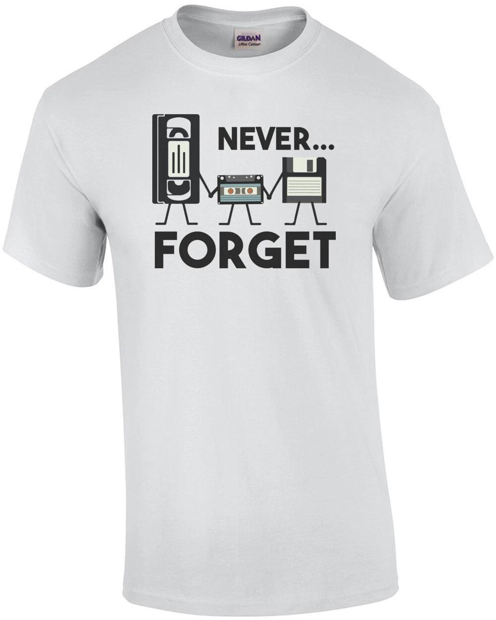 

Never Forget - VHS Tape, Floppy Disk, Tape, Funny Nostalgia T-Shirt M