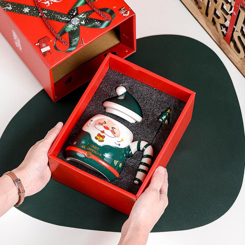 Creative Santa Claus mug gift box, Christmas gifts, ceramic cups, souvenirs, water cups, holiday presents 400ml
