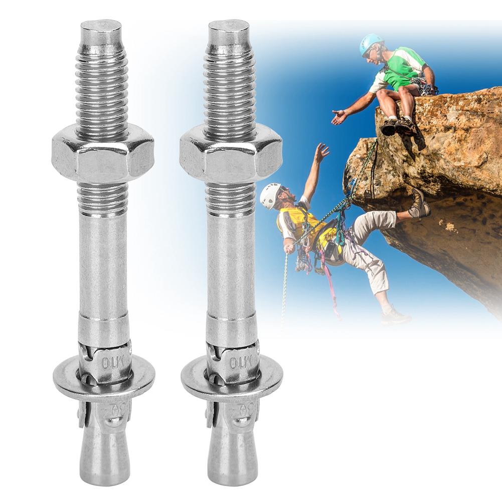 Anchor Screw 2Pcs Stainless Steel Setscrew Anchor Screw Expansion Bolt Piton Outdoor Climbing Equipment Anchor Screw 2Pcs Stainless Steel Setscrew Anchor Screw Expansion Bolt Piton Outdoor Climbing Equipment