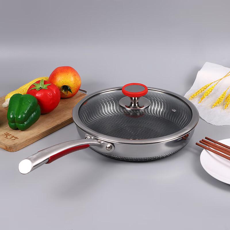 ZISIZ 316 Stainless Steel Honeycomb Non-stick Wok