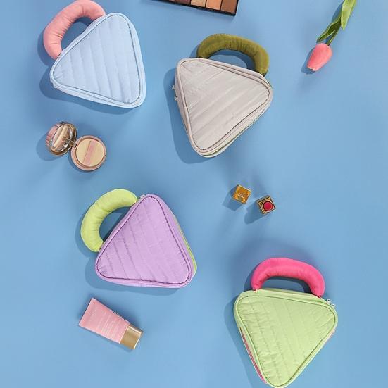 Travel Makeup Case Women Contrasting Color Cosmetic Bag Large Capacity Cosmetic