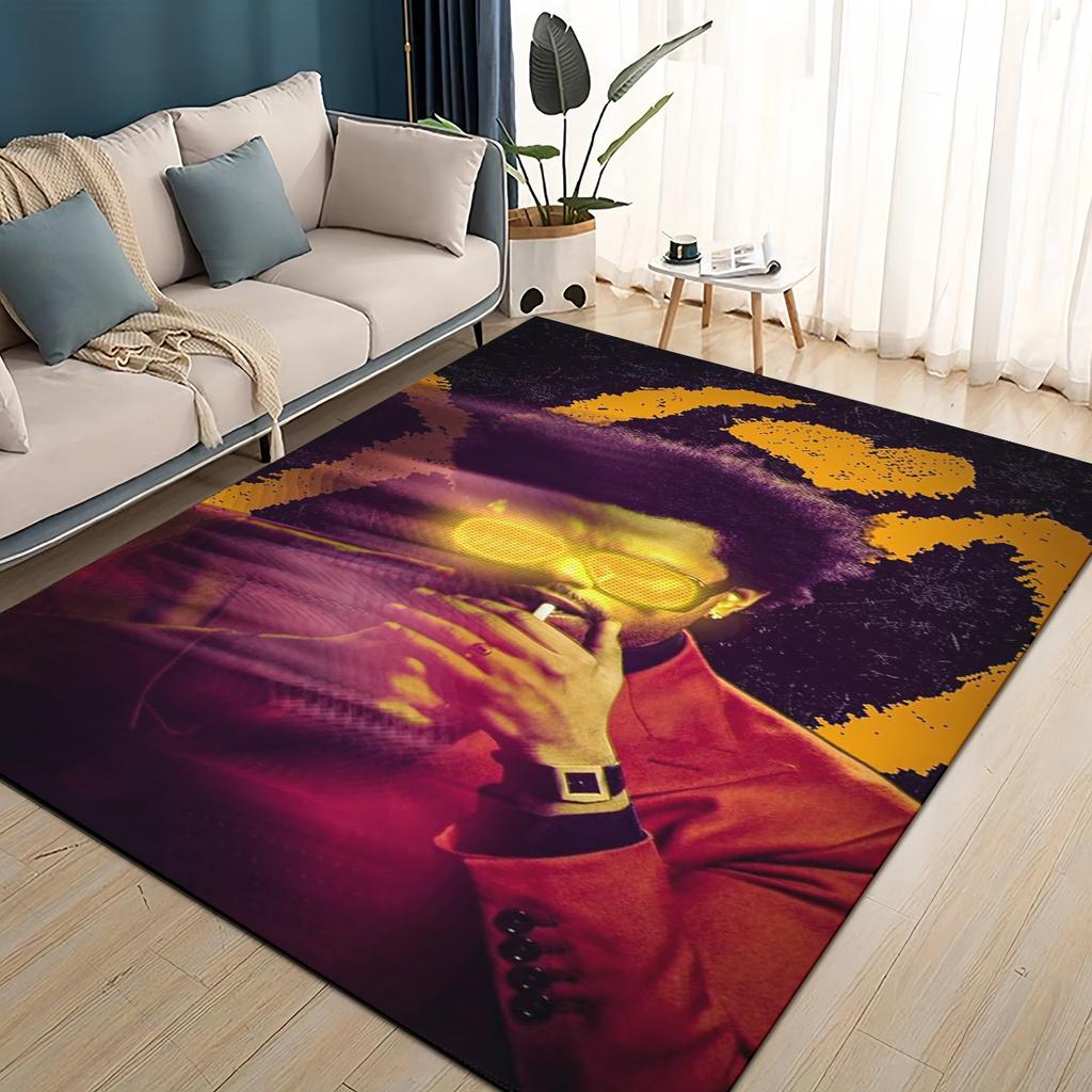 3D The Weeknd X.O R&B Singer Carpet Rug for Living Room Bedroom Home Sofa Decoration,kids Play Non-slip Floor Mat Christmas Gift