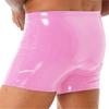 Mens Patent Leather Boxer Briefs Wet Look Shorts Elastic Waistband Bulge Pouch Design Clubwear