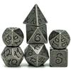Cusdie Metal D&D Dice with Dragon Font 7Pcs DND Polyhedral Dice Set for Role Playing Game Tabletop Pathfinder Board Games