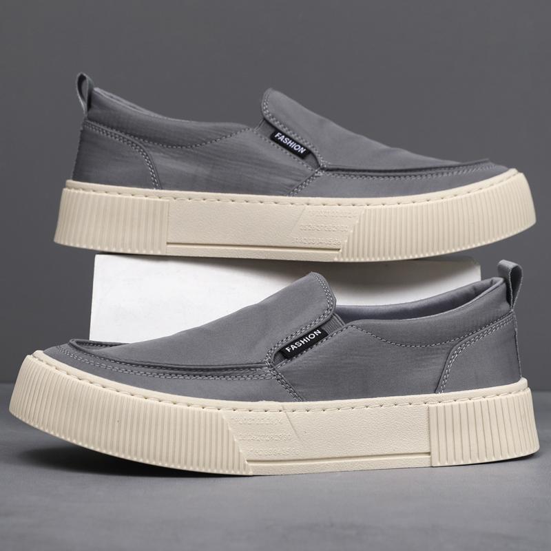 Men Casual Shoes Platform Canvas Shoes Breathable Slip on Flats Man Loafers Comfortable Lightweight Walking Shoes Size 48