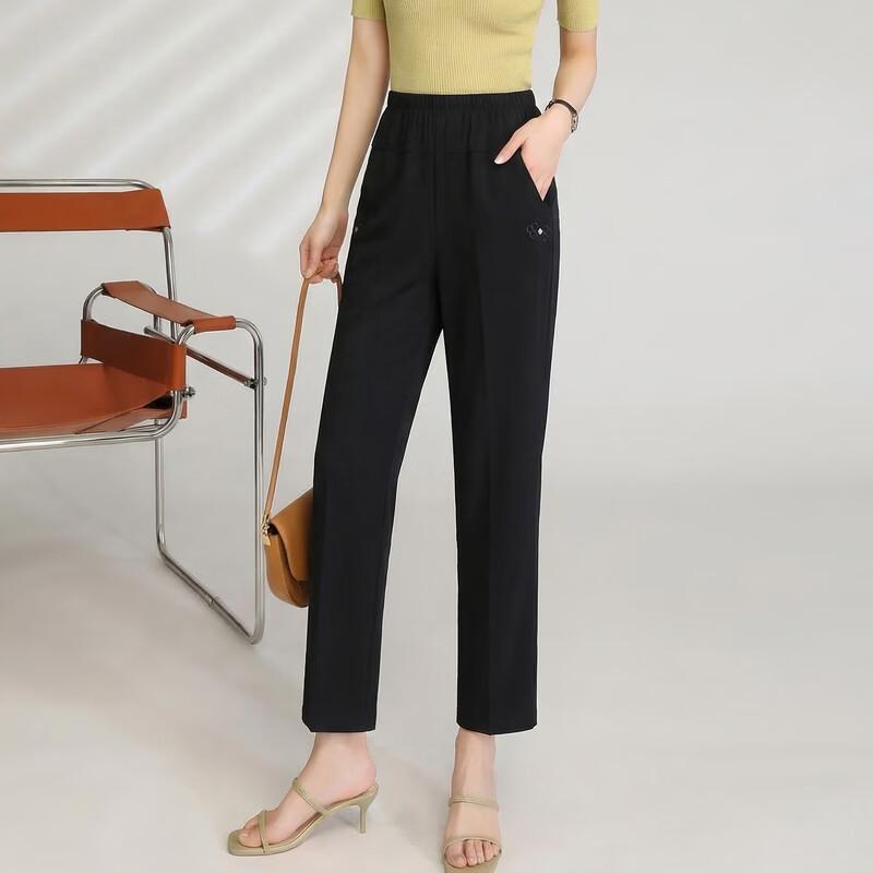 Women's Spring Summer Plus Size Elastic Waist Pants