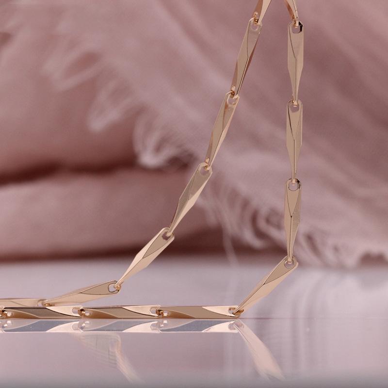 Měděný náhrdelník barvy růžového zlata Diamantový řetízek Italské řemeslo Rafinovaný Hladký Pohodlný na nošení Řetízek pro ženy Dárky