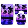 Beach Coconut Ocean View Printed Toilet Carpet Bathroom Decorative Absorbent Floor Mat