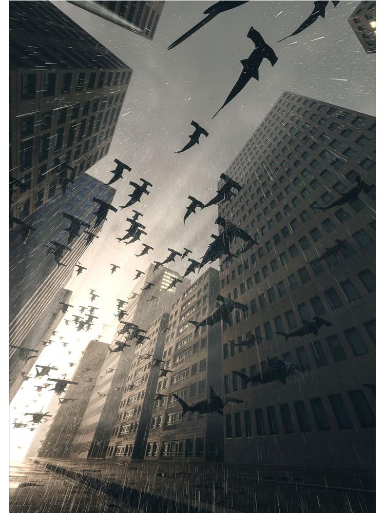 Fantasy Animals Lion Wolf Eagle Bear Tiger Urban Jungle Poster Canvas Painting Vintage Nordic Wall Art Living Room Home Decor