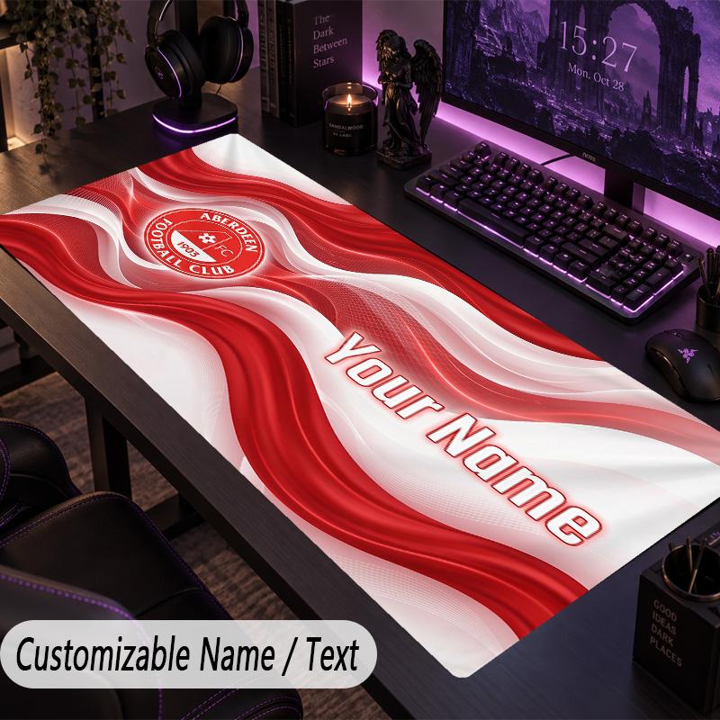 Custom Text Big Mousepad, Extended Desk Pad For Laptop Work GameAberdeen FC