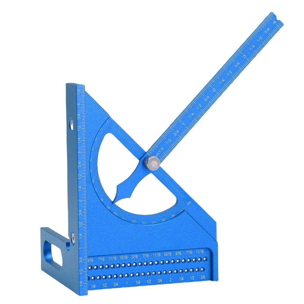 3D Woodworking Angle Ruler Half Round Triangular Ruler Multi Angle Measuring Protractor 0-180 Degree