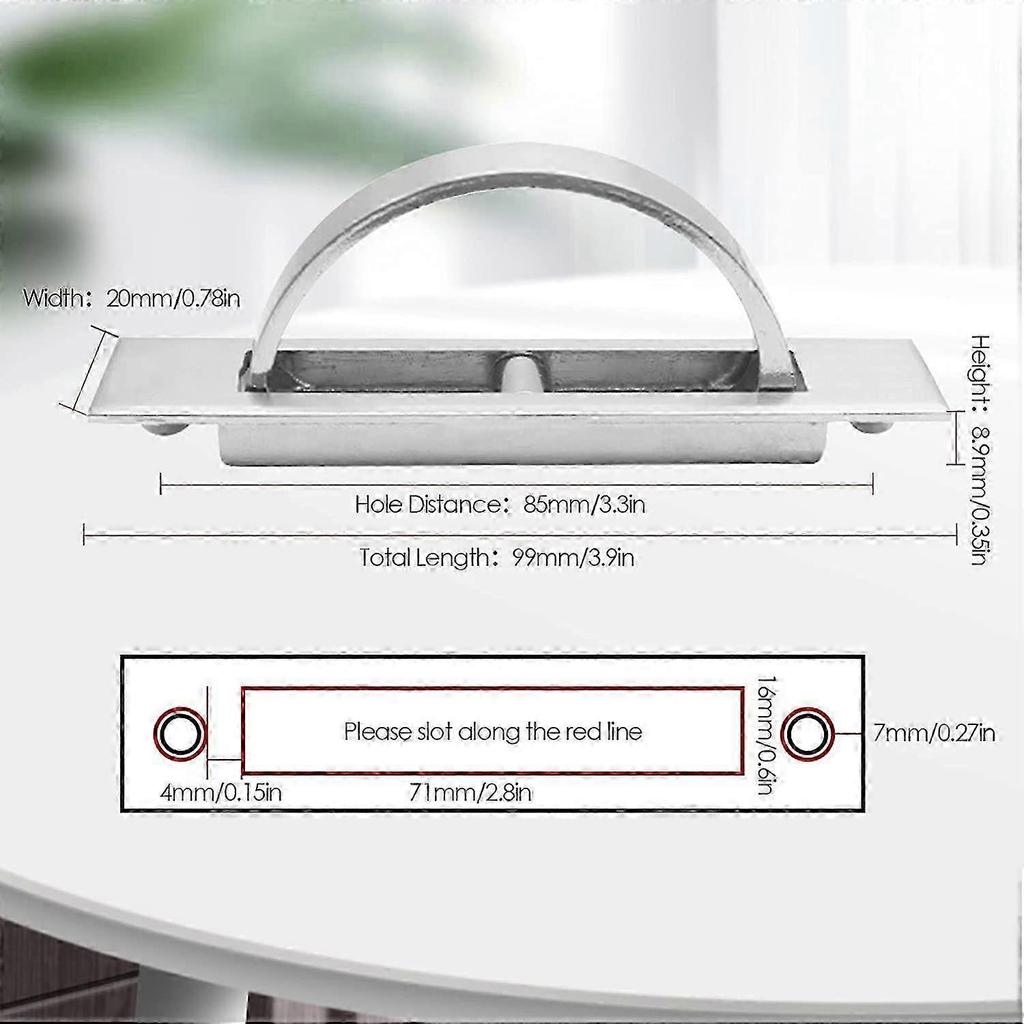 Tatami Recessed Door Handle Convenient Zinc Alloy Hidden Handles Concealed Recessed Floor Knob for Drawer Cabinet Floor Cabinet (Brushed)