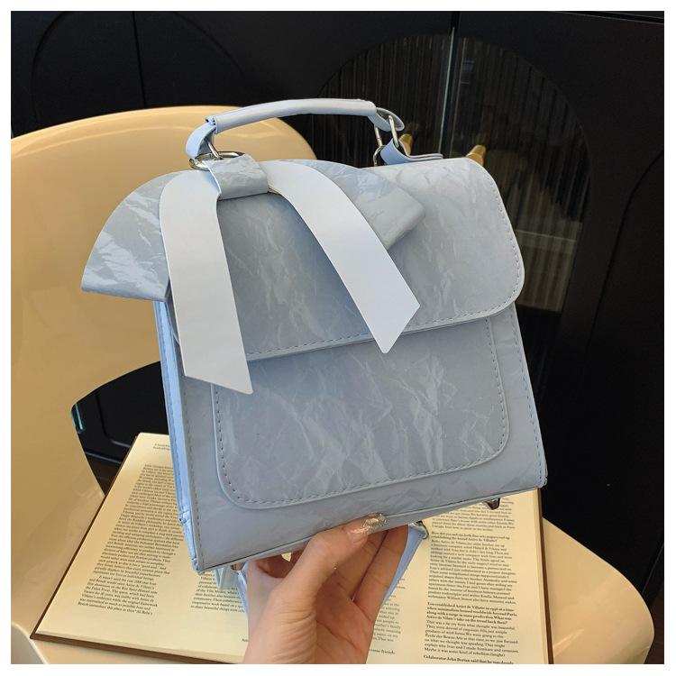 

Большая вместимость сумки Bow, новая модная, в стиле колледжа, для отдыха и путешествий, на два плеча, женская сумка синий