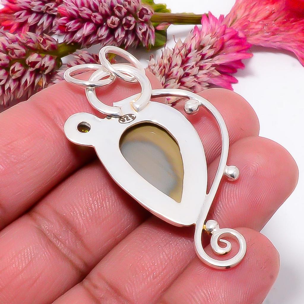 Royal Imperial Jasper - Guadalajara & Peridot Designer Handmade 925 Sterling Silver Pendant 2.22" Sku29, Green Pendant, Natural Gemstone Pendant