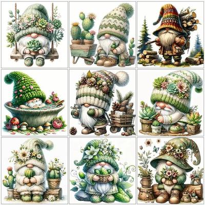Gnome Diamond Painting Cross Stitch Landscape Diamond Mosaic Full Cross Stitch Embroidery Complete Kit Wall Art
