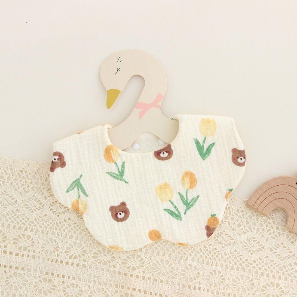 Cotton Yarn Baby Cotton Bibs Flower Shape Baby Drooling Bibs Soft Saliva Towel Infant