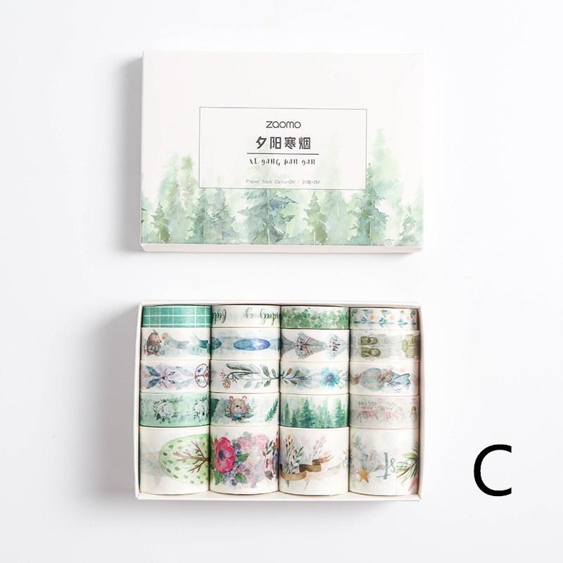 20 pezzi/set Nastri adesivi adesivi Nastri decorativi per cancelleria Washi Tape Nastro adesivo per pianificatore fai-da-te