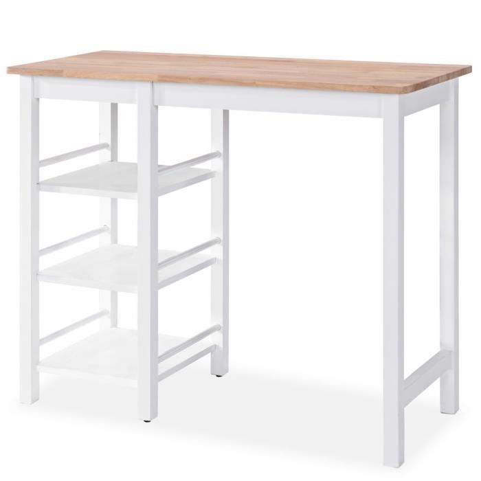 Ensemble de bar - vidaXL - 3 pcs - MDF - Blanc - 2 places - Rectangulaire