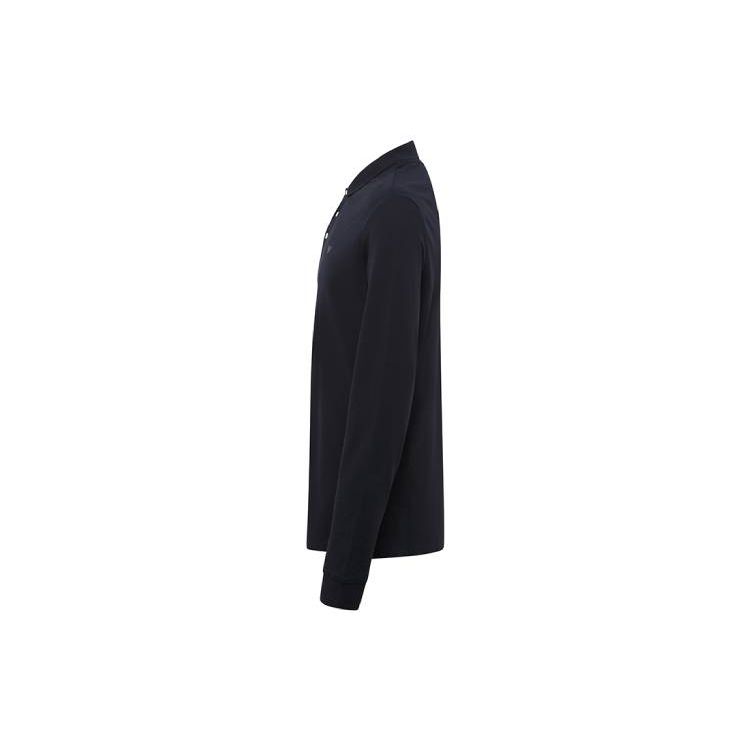 Emporio Armani Solid Color Casual Long Sleeve Polo Shirt Men tops Dark-Blue 8N1F13-1J0SZ-0939