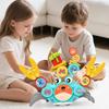 Electric Walking Gear Crab Toy with Music Light Cartoon Crawling Crab DIY Assembly Toy Toddlers Boys Girls Interactive Animal Musical Toy