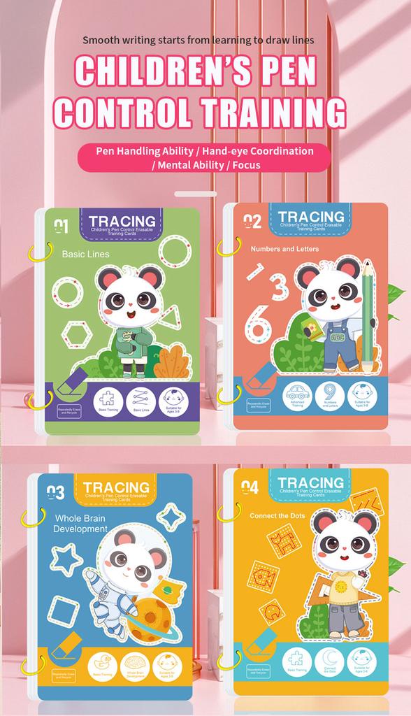 34-Page Reusable Magic Tracing Workbook Learning-Focused Drawing & Pen Control Coaching Includes and Eraser Essential ideal for